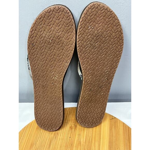 Reef Snakeskin Flip Flop Thong Sandal Womens 11 brown leather - Picture 2 of 6